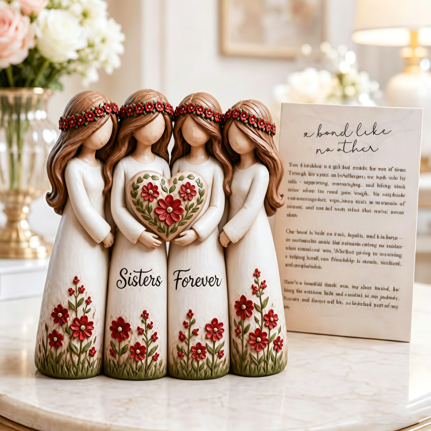 🤦♀️Handcrafted "You’re the Sister I Got to Choose" Friendship Figurine | 💗Best Friend Gift