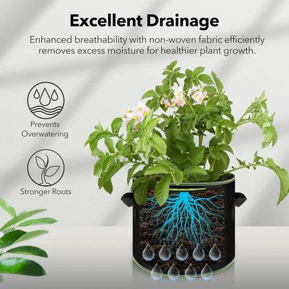 🌱🎁Last Day 50% OFF  5-Pack 5 Gallon Grow Bags🪴