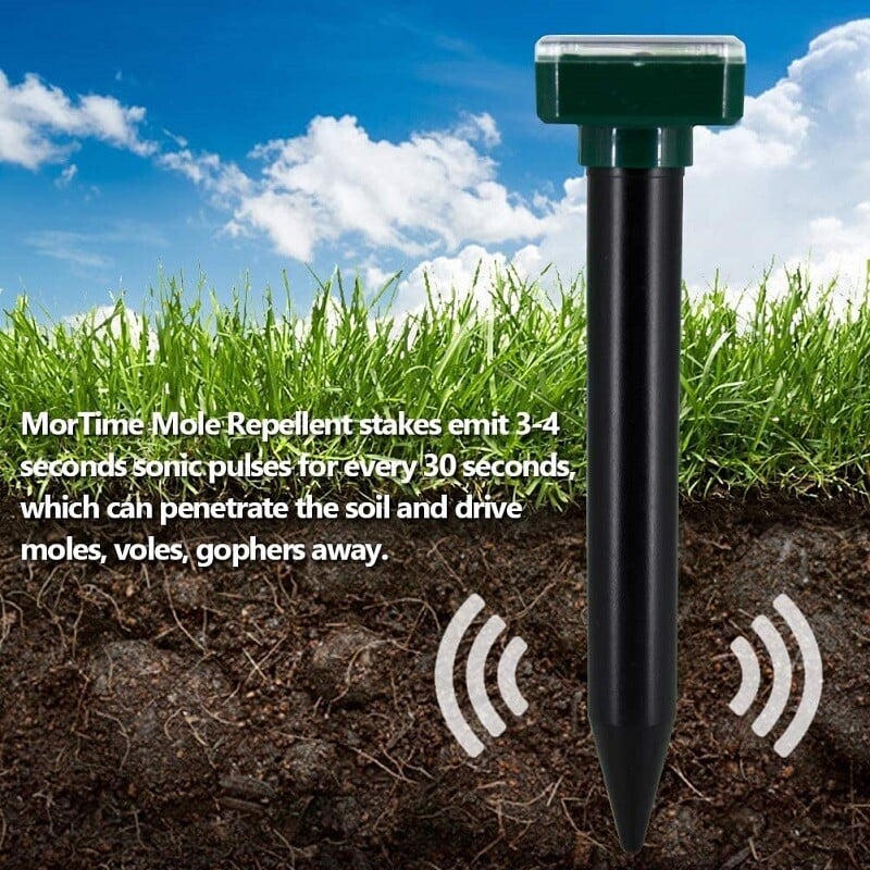 Upgraded 7000ft🔥Solar Power Ultrasonic Gopher Mice Mole Pest Snake Repellent
