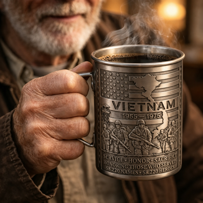 🔥LAST DAY 49% OFF 🎖️Vietnam Veteran Honor Coffee Mug – 1955-1975 Service Tribute