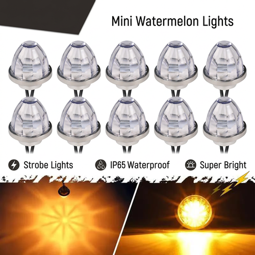 3/4 Inch LED Amber Watermelon Side Marker Light