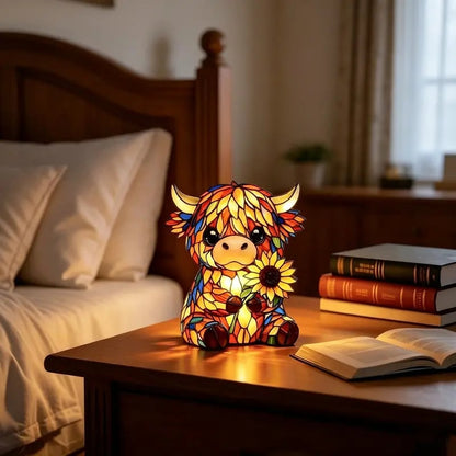 🌻Last Day Sale 49% OFF- 🐮Creative Highland Cow  Sunflower LED Night Light