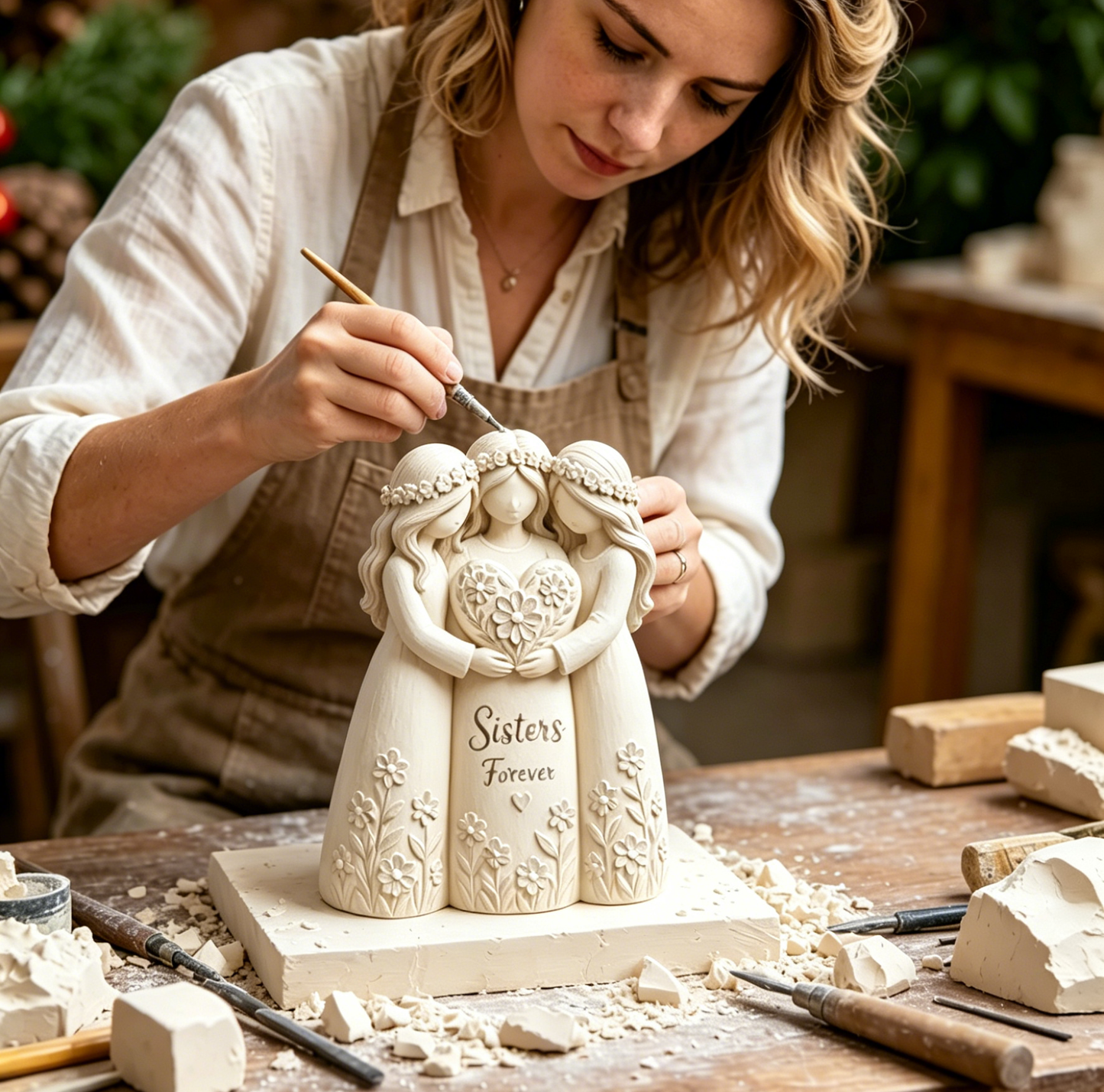🤦‍♀️Handcrafted "You’re the Sister I Got to Choose" Friendship Figurine | 💗Best Friend Gift
