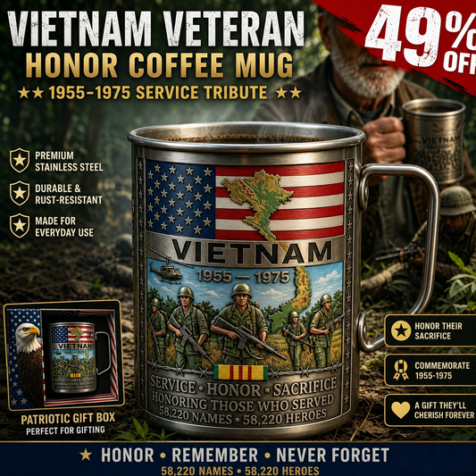 🔥LAST DAY 49% OFF 🎖️Vietnam Veteran Honor Coffee Mug – 1955-1975 Service Tribute