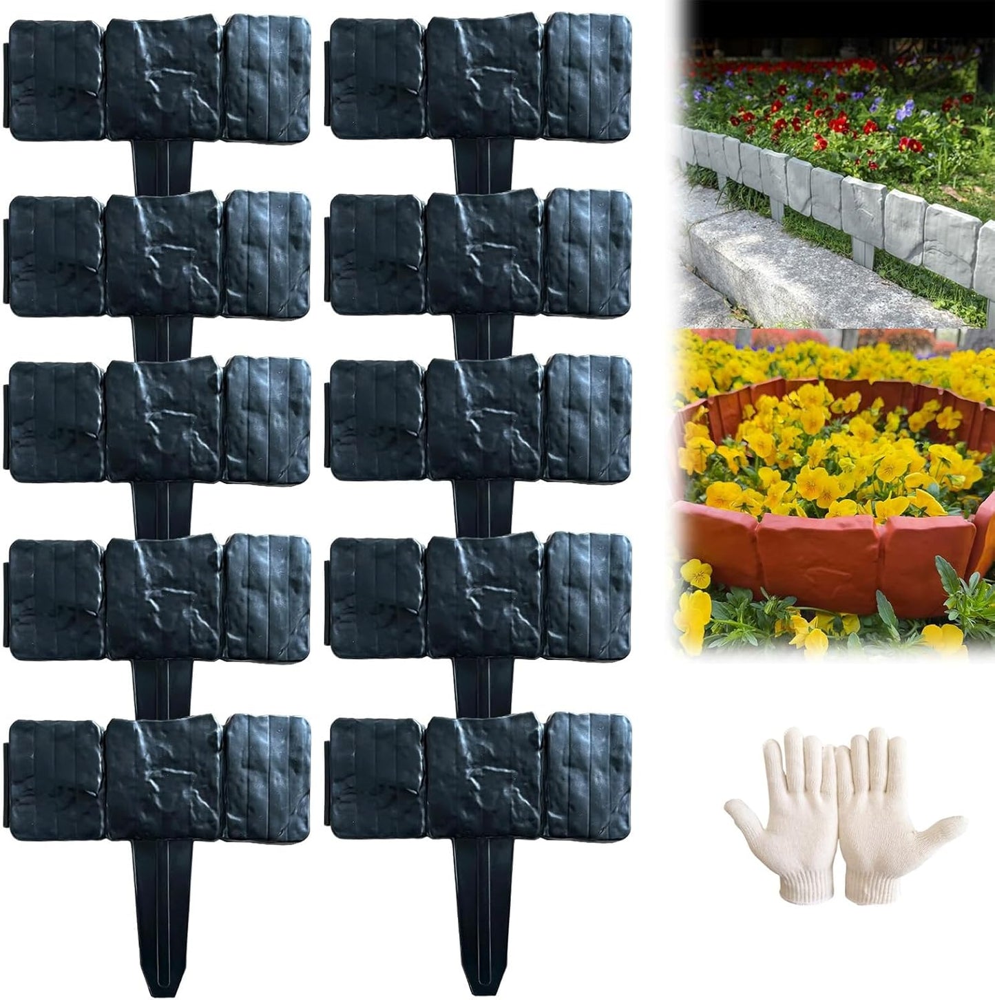 🔥LIMITED TIME 49% OFF! 🏡Imitation Stone Garden Fence - DIY Garden Edging Border🌿✨