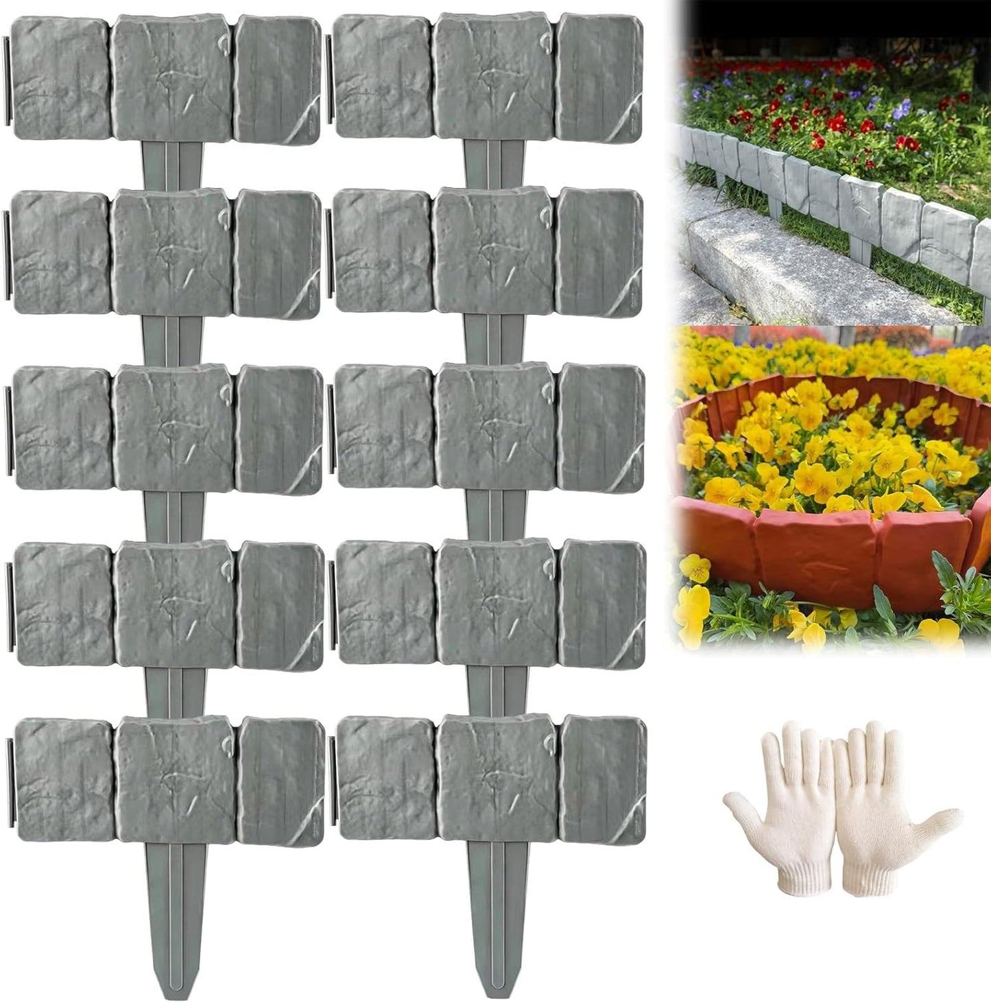 🔥LIMITED TIME 49% OFF! 🏡Imitation Stone Garden Fence - DIY Garden Edging Border🌿✨