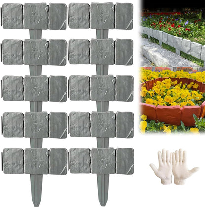 🔥LIMITED TIME 49% OFF! 🏡Imitation Stone Garden Fence - DIY Garden Edging Border🌿✨
