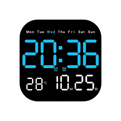 ⏰ Modern Multifunctional Digital Clock ✅ Remote Control Adjustable Brightness | Wall Mount/Desk Stand Clock with Date & Temperature