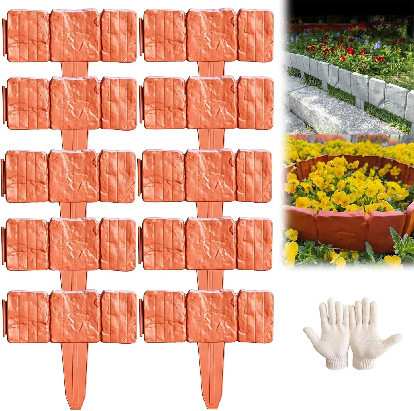 🔥LIMITED TIME 49% OFF! 🏡Imitation Stone Garden Fence - DIY Garden Edging Border🌿✨