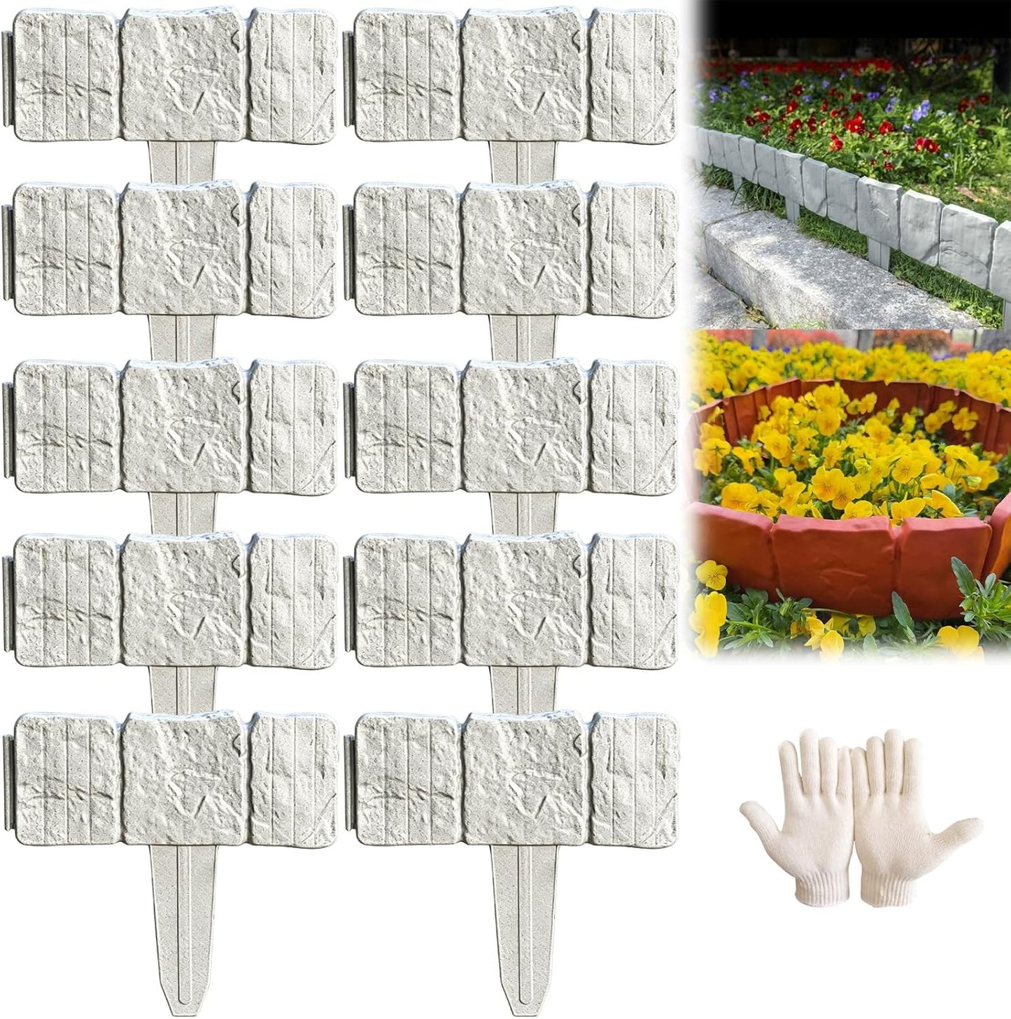 🔥LIMITED TIME 49% OFF! 🏡Imitation Stone Garden Fence - DIY Garden Edging Border🌿✨
