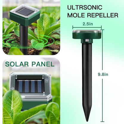 Upgraded 7000ft🔥Solar Power Ultrasonic Gopher Mice Mole Pest Snake Repellent