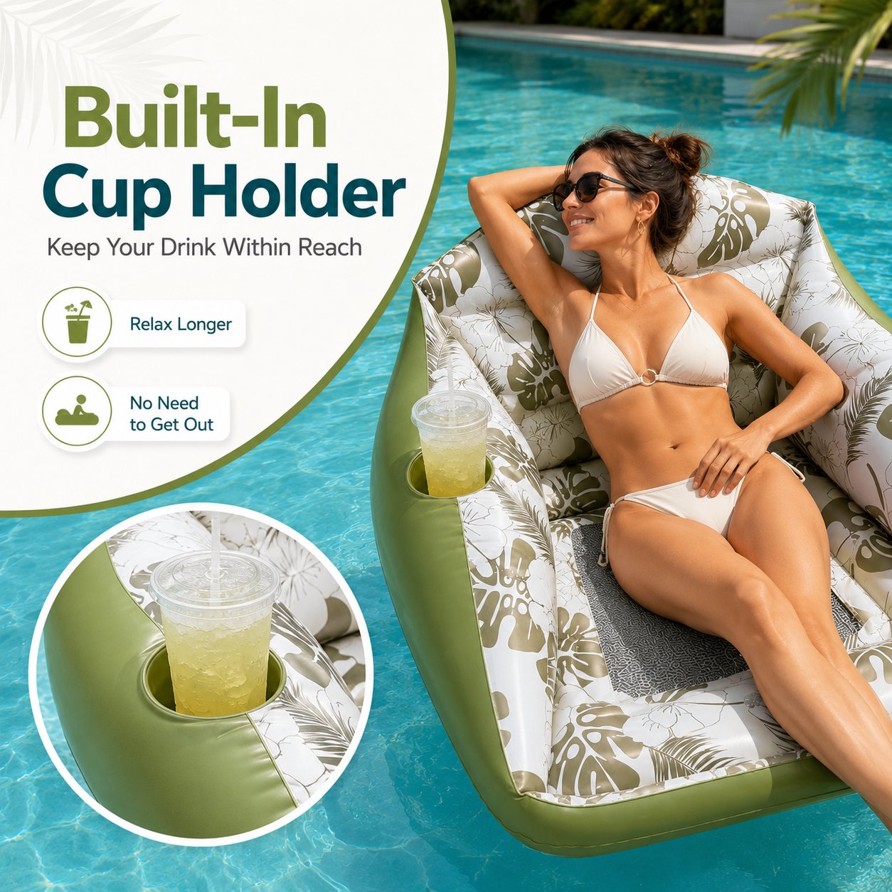 🛋️ 3-in-1 Inflatable Pool Lounge Chair🎁