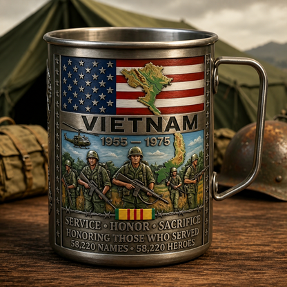 🔥LAST DAY 49% OFF 🎖️Vietnam Veteran Honor Coffee Mug – 1955-1975 Service Tribute