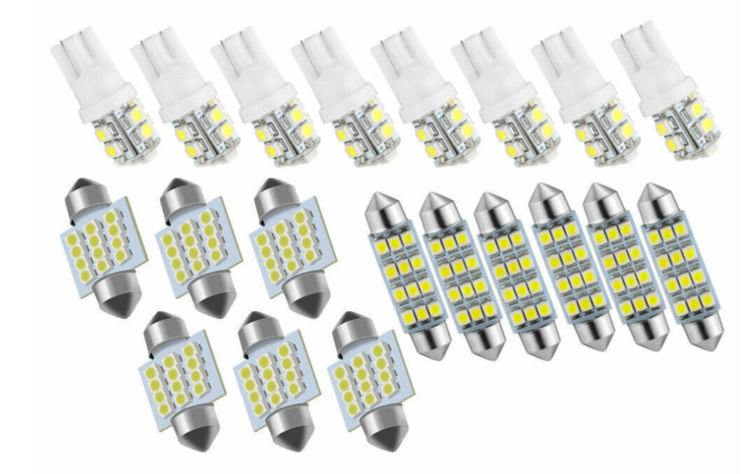 🚗LED Car Lighting Kit: Includes roof lights, T10 parking lights, dual-tip reading lights, license plate lights, and interior lights