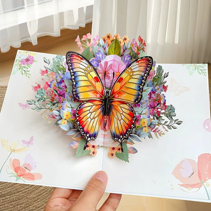 💟Mother's Day Sale🦋 Vibrant 3D  Butterfly & Daisy Pop-Up Greeting Card