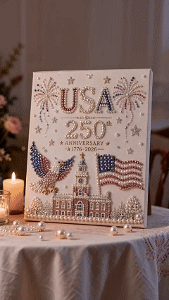 🔥LAST DAY 50% OFF🔥- 🇺🇸 USA 250th Anniversary DIY Pearl Painting Kit ✨❤️‍🔥