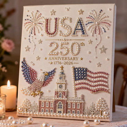 🔥LAST DAY 50% OFF🔥- 🇺🇸 USA 250th Anniversary DIY Pearl Painting Kit ✨❤️‍🔥