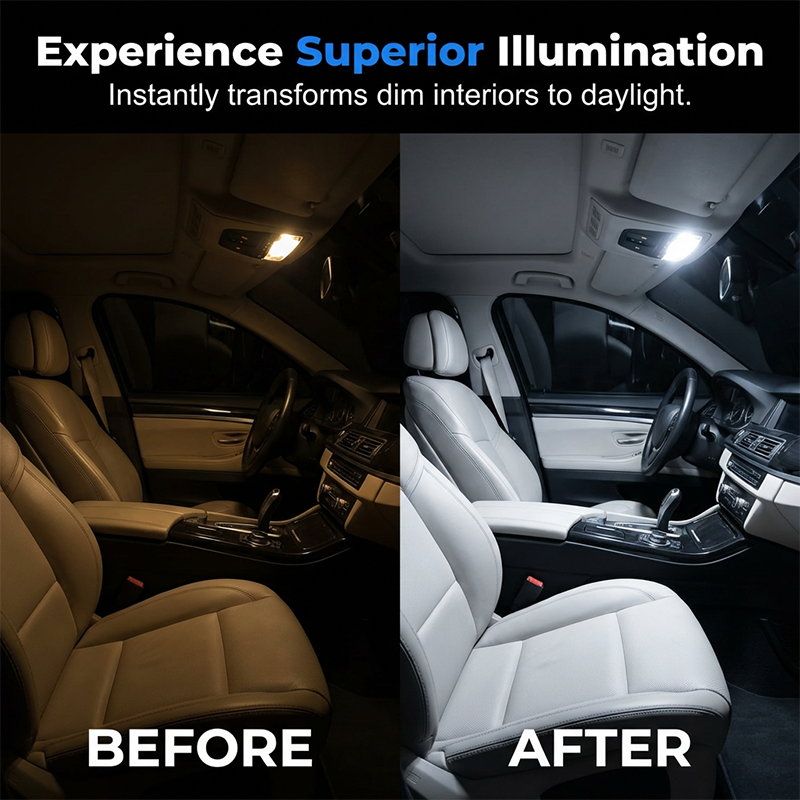 🚗LED Car Lighting Kit: Includes roof lights, T10 parking lights, dual-tip reading lights, license plate lights, and interior lights